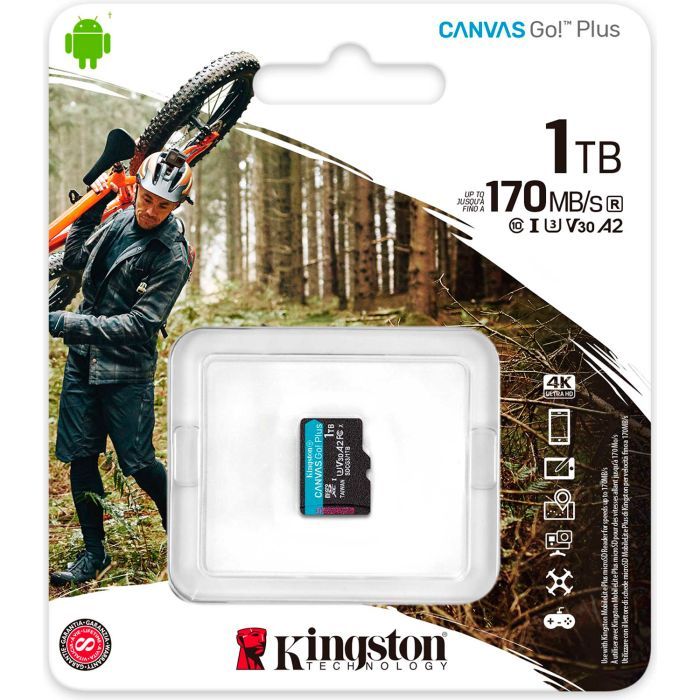 Карта памяти Kingston 1TB microSDXC сlass 10 UHS-I U3 V30 A2 Canvas Go Plus G4 (SDCG4/1TBSP) изображение 3