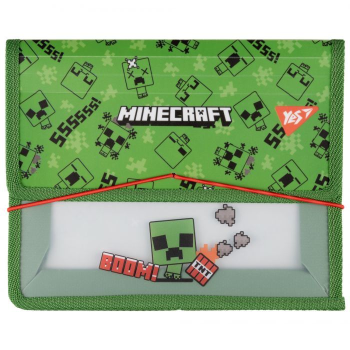 Папка для тетрадей Yes В5 на резинке пластиковая Minecraft Creeper (492208)