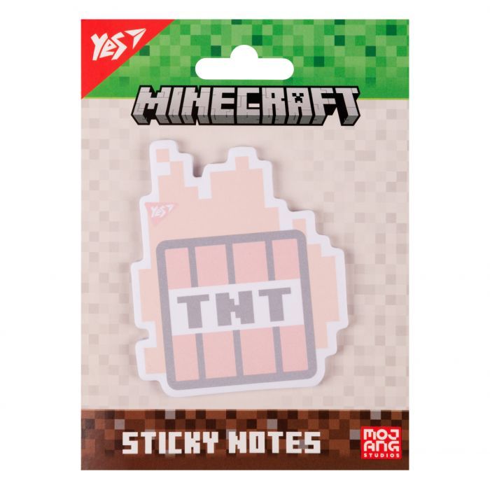 Бумага для заметок Yes с липким слоем фигурная Minecraft TNT 40 листов (170397)
