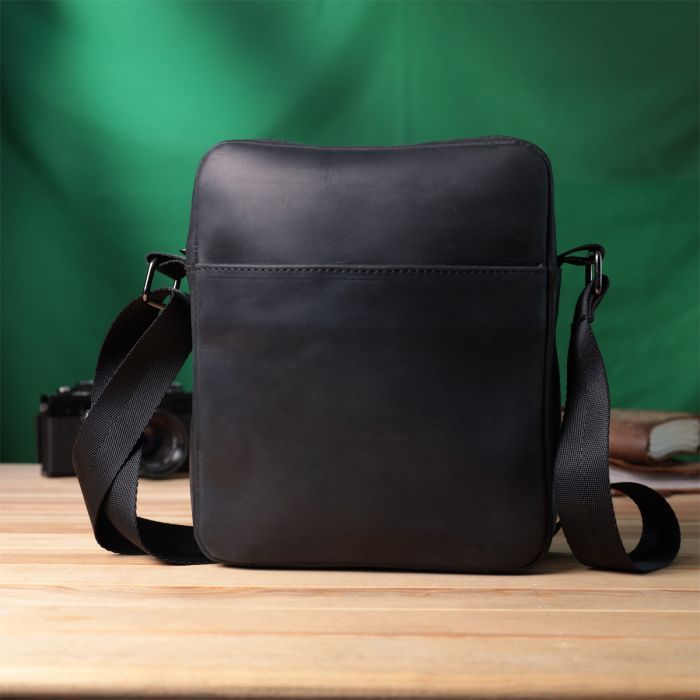 Сумка Shvigel Через плечо из матовой натуральной кожи Черная (22848) изображение 9