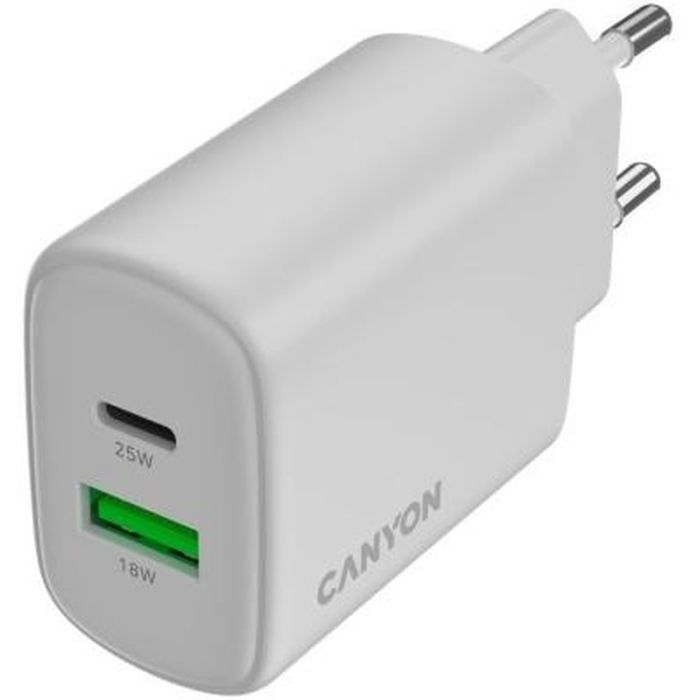 Зарядний пристрій Canyon OnCharge 250 25W 1xPD 1xQC EU White (CNE-CHA250-21) зображення 4
