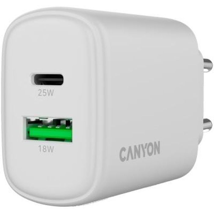 Зарядний пристрій Canyon OnCharge 250 25W 1xPD 1xQC EU White (CNE-CHA250-21) зображення 5