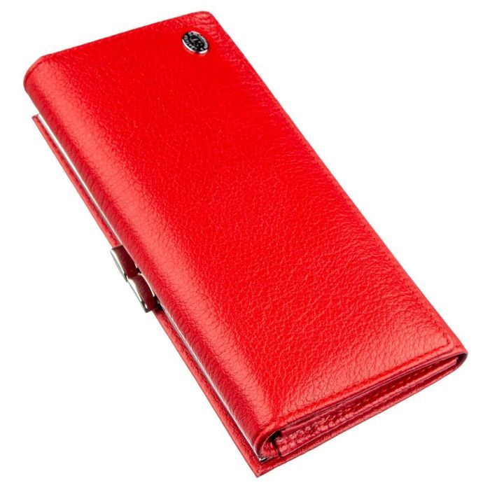 Гаманець ST Leather З монетницею на клямці Червоний (18957)