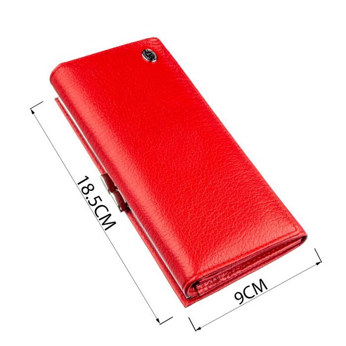 Гаманець ST Leather З монетницею на клямці Червоний (18957) зображення 3