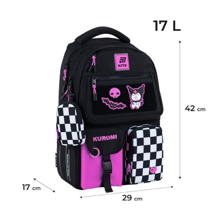 Рюкзак школьный Kite Education teens 2587M HK-2 Kuromi (HK25-2587M-2) изображение 2