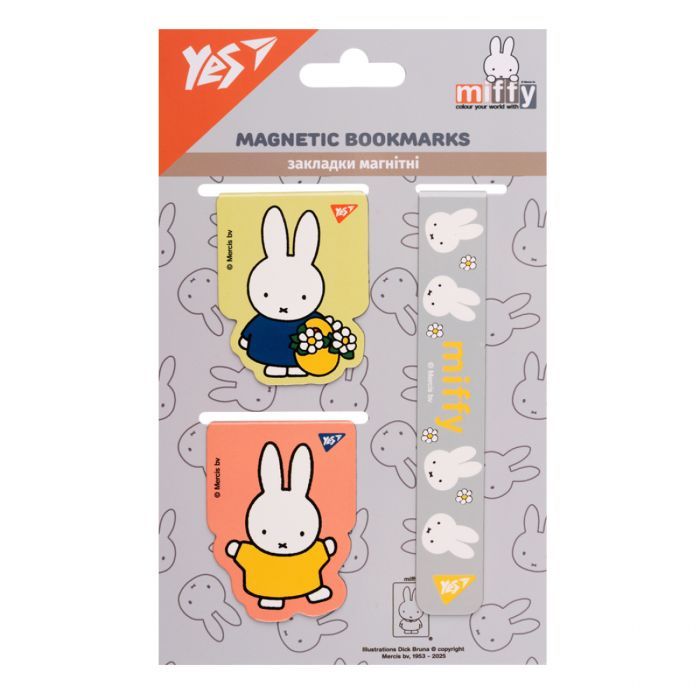 Закладки для книг Yes магнитные Miffy 3 шт (708356)