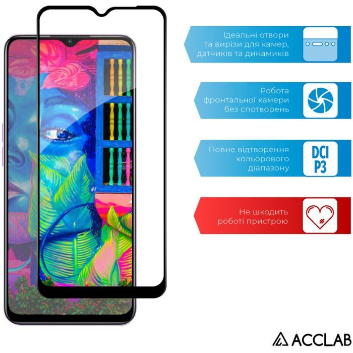 Скло захисне ACCLAB Full Glue Oppo A58 4G Black (1283126583452) зображення 5