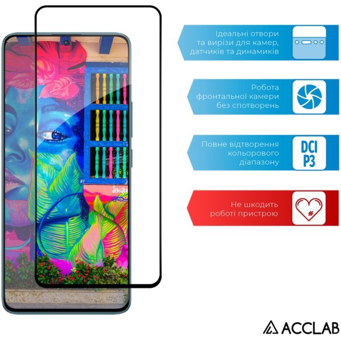 Стекло защитное ACCLAB Full Glue Xiaomi Redmi Note 13 Pro 5G Black (1283126583803) изображение 5