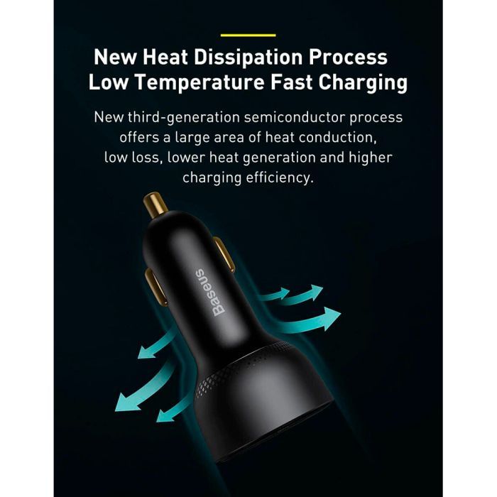 Зарядное устройство Baseus Superme Digital Display PPS Dual Quick Charger Car Charger black (TZCCZX-01) изображение 11