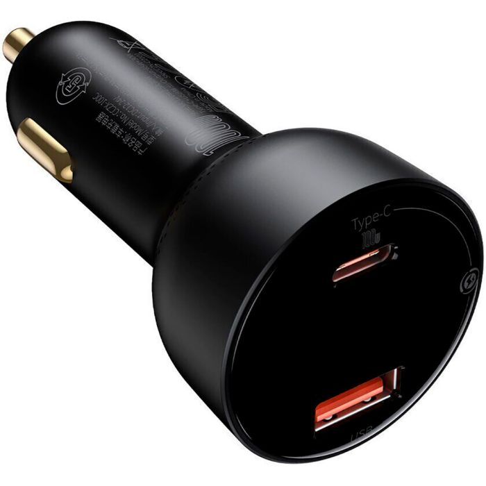 Зарядное устройство Baseus Superme Digital Display PPS Dual Quick Charger Car Charger black (TZCCZX-01) изображение 2
