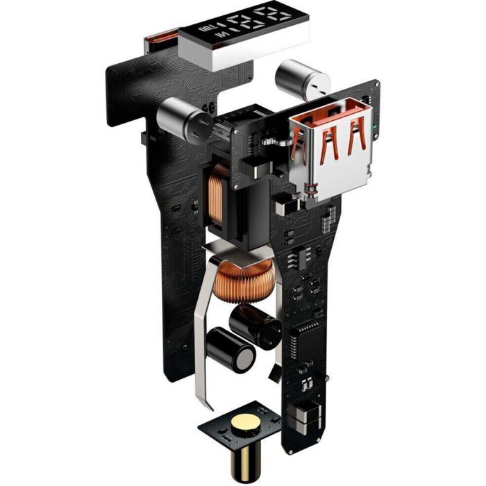 Зарядное устройство Baseus Superme Digital Display PPS Dual Quick Charger Car Charger black (TZCCZX-01) изображение 5