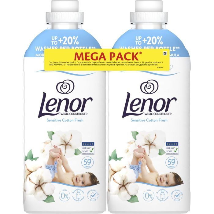 Кондиционер для белья Lenor Для чувствительной кожи Свежесть хлопка 1.239 л (8700216724470) изображение 2