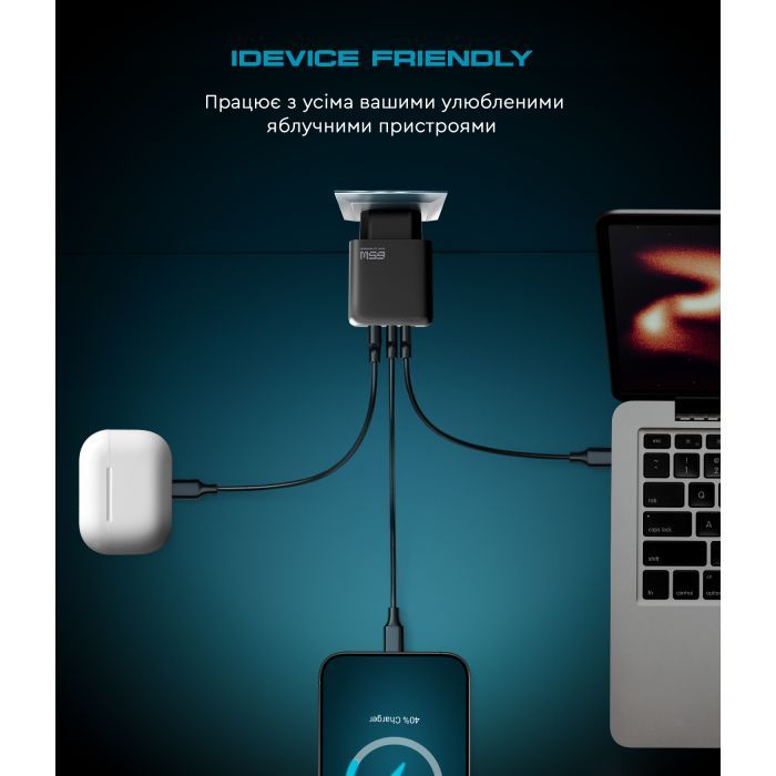 Зарядное устройство Armorstandart ARP-621 Resolute Power USB-C 65W GaN Black (ARM70023) изображение 10