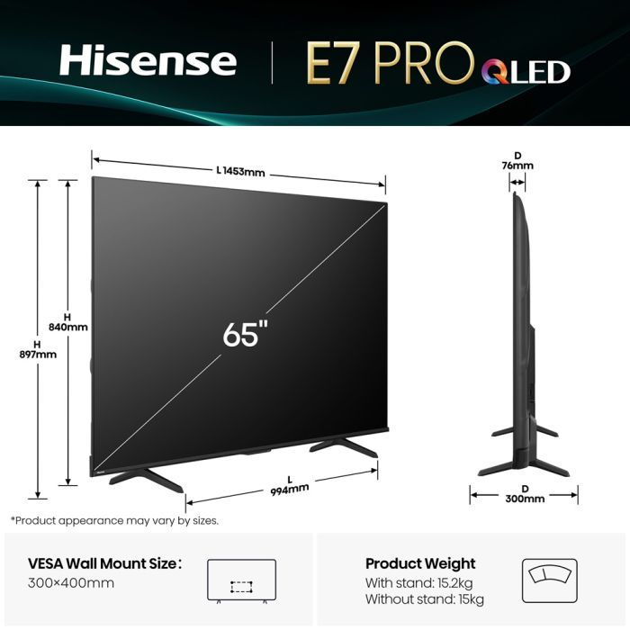 Телевізор Hisense 65E7Q PRO зображення 2