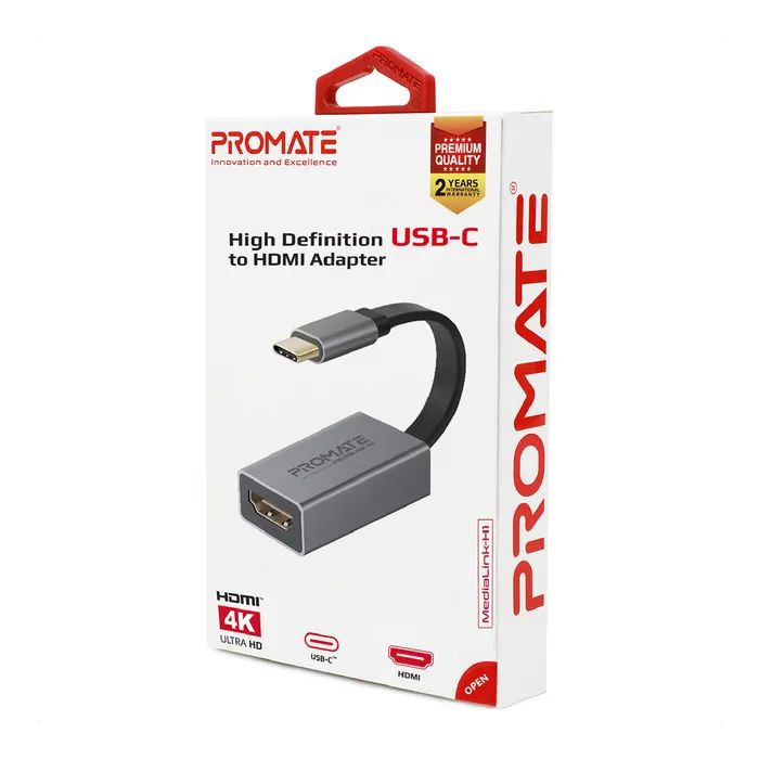 Переходник USB-C to HDMI 4K30Hz grey Promate (medialink-h1.grey) изображение 2