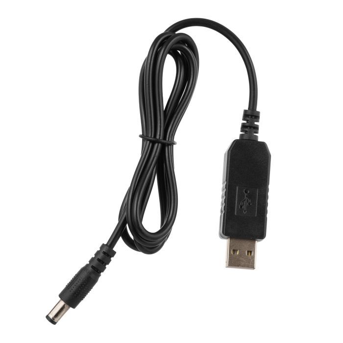 Кабель питания Кабель USB-A > DC 5.5х2.5мм живлення 2Е 1м, 12В/1A, чорний 2E (2E-CCAD12-BK) изображение 2