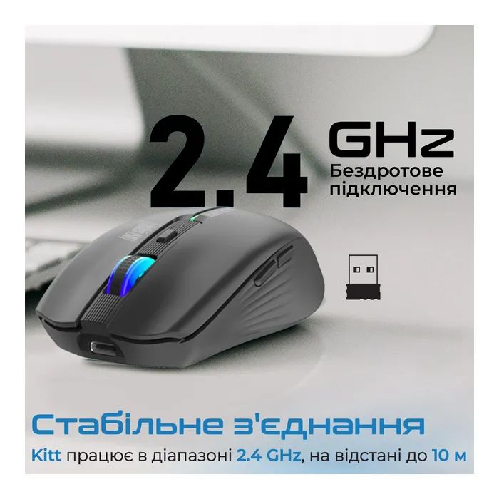 Мишка Promate Kitt Wireless White (kitt.white) зображення 6