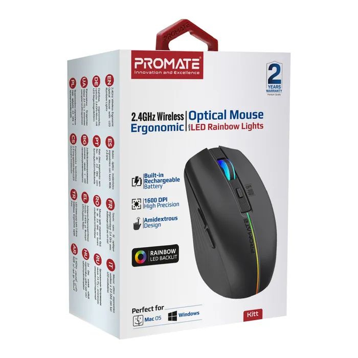 Мишка Promate Kitt Wireless White (kitt.white) зображення 7
