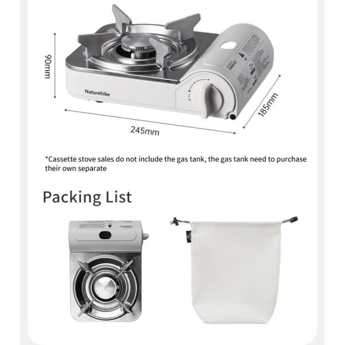 Портативная газовая плитка Naturehike CNK2350CF016, біла (6927595754627) изображение 10