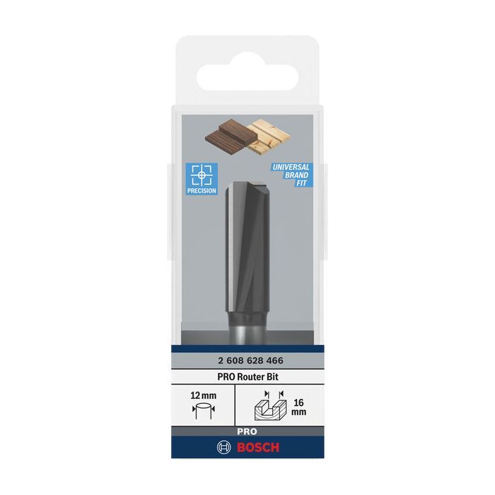 Фреза Bosch Professional пазова з двома лезами, Std, S8, D12, L20 (2.608.628.385) зображення 2