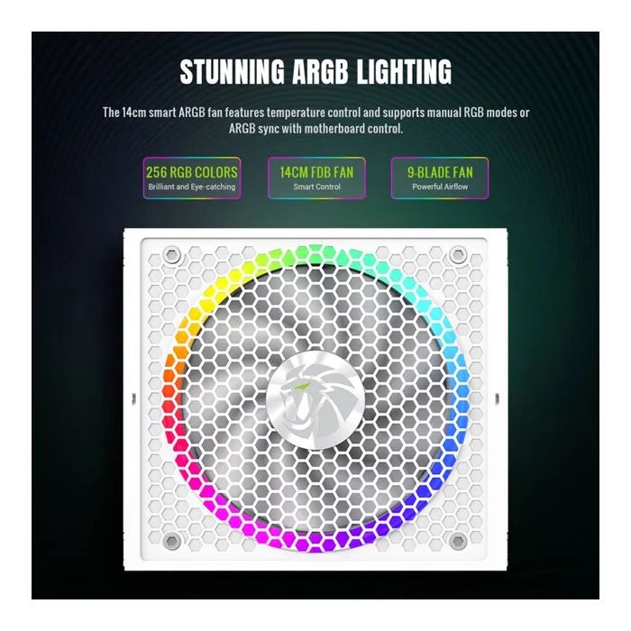 Блок живлення Gamemax 850W (RGB 850G WH) зображення 6