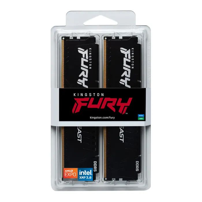 Модуль памяти для компьютера DDR5 64GB (2x32GB) 5200 MHz Beast Black Kingston Fury (ex.HyperX) (KF552C40BB2K2-64) изображение 5