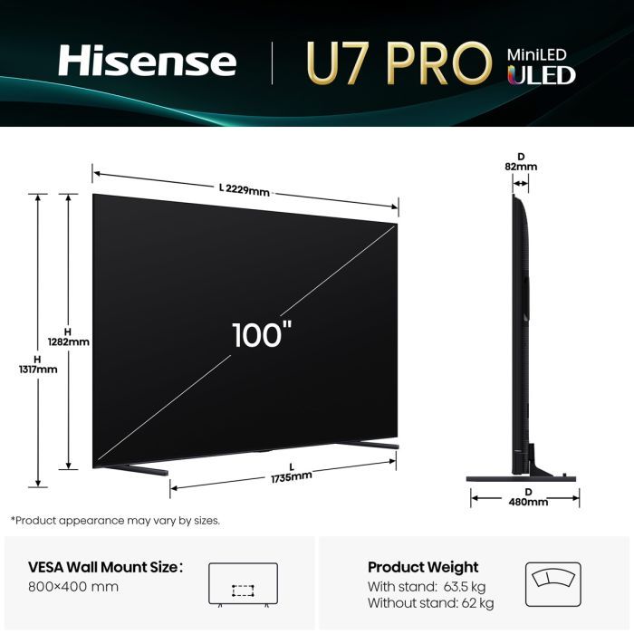 Телевизор Hisense 100U7Q PRO изображение 3