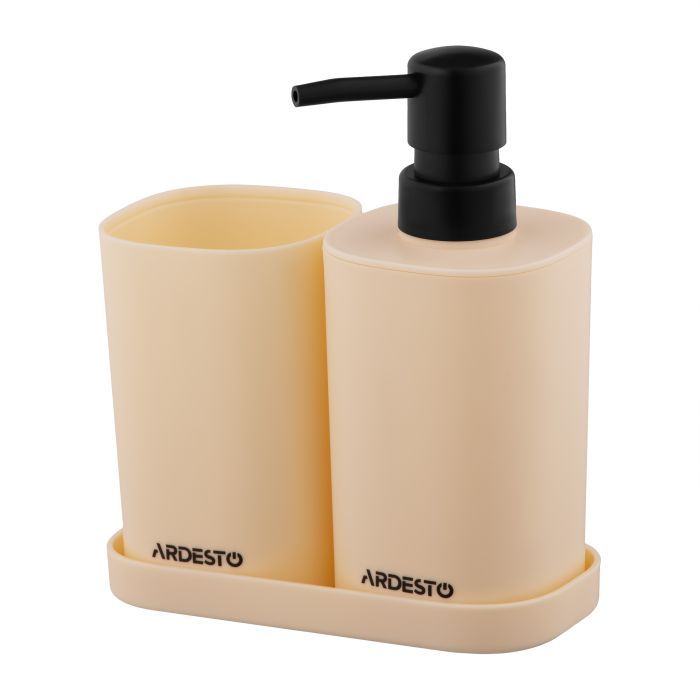 Набор для ванной комнаты Ardesto Vigor 3 предмета Бежевый 380 мл (ARHB3106MB)