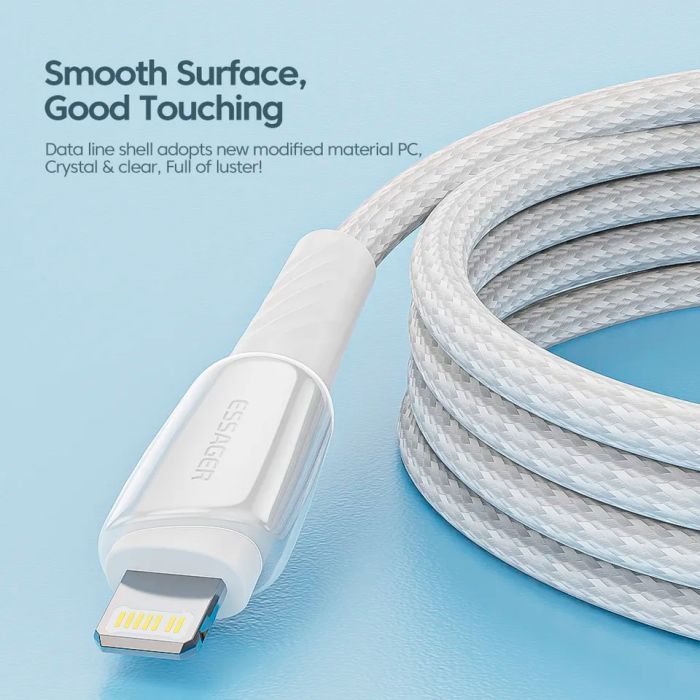 Дата кабель USB 2.0 AM to Lightning 2.0m 3A white Essager (EXCL-CHA02) изображение 2