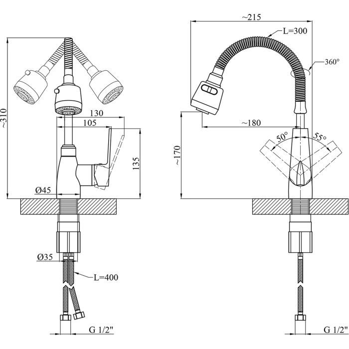 Смеситель Kroner Odra-C039-1 (CV021200) изображение 9