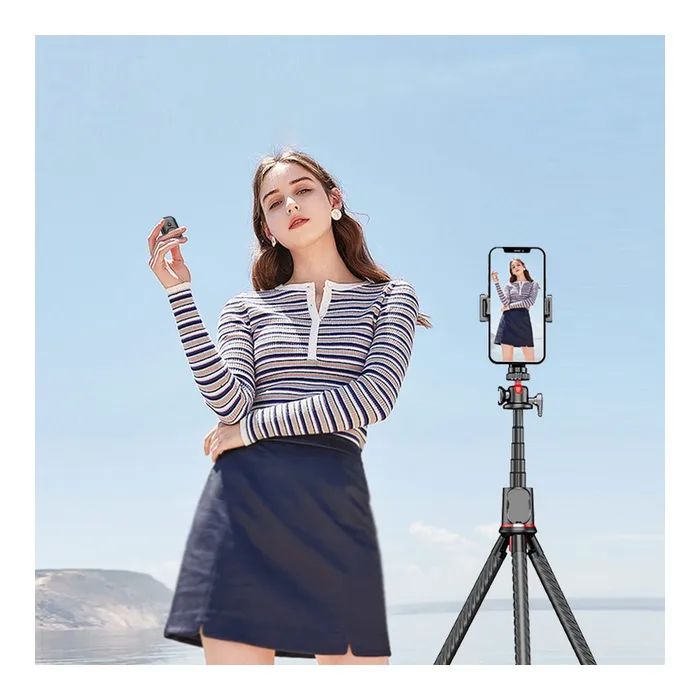 Штатив RTAKO C03 Octopus Extendable Tripod Selfie Stick (with Detachable Phone Holder) Black (6942063212416) изображение 5