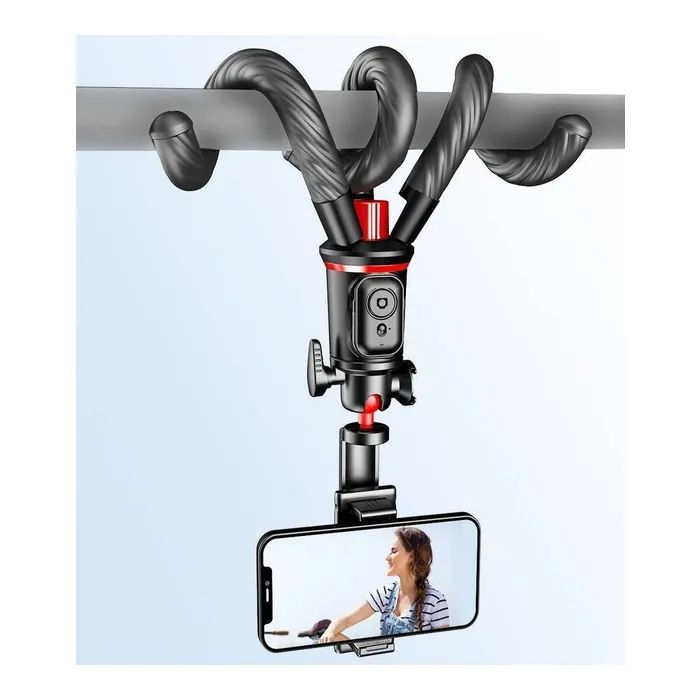 Штатив RTAKO C03 Octopus Extendable Tripod Selfie Stick (with Detachable Phone Holder) Black (6942063212416) изображение 7