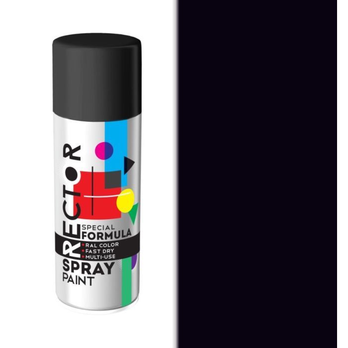 Аерозольна фарба для автомобіля RECTOR універсальна 9005 чорний гл.і 400мл (000013232) зображення 2