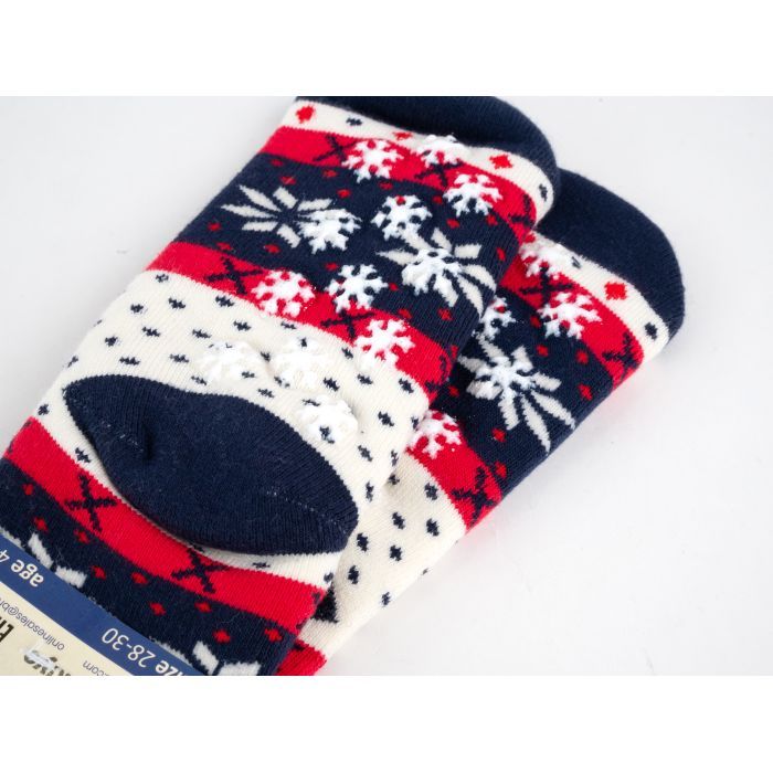 Шкарпетки дитячі Bross махрові новорічні (9901-2-4-beige) зображення 3