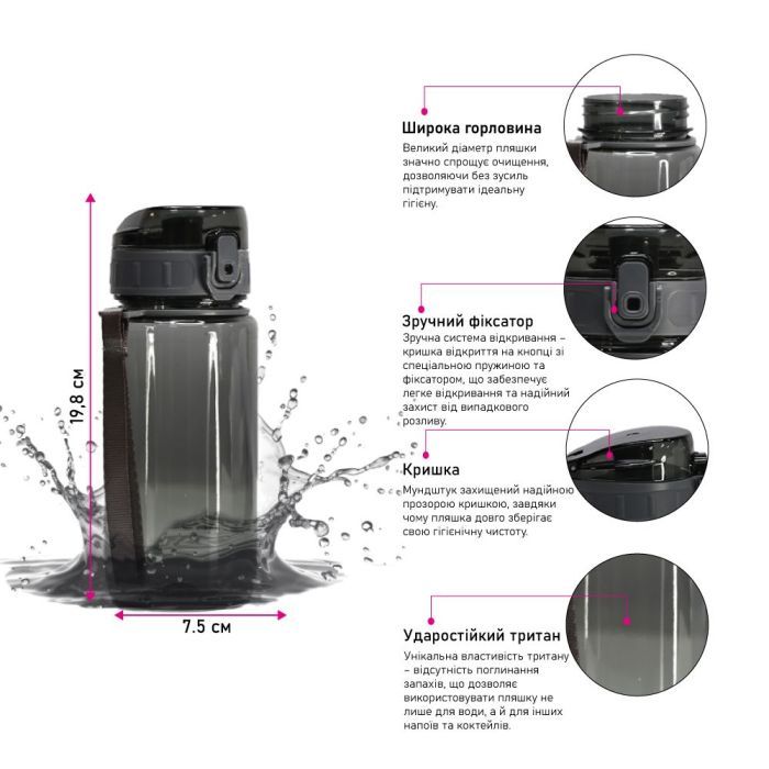 Бутылка для воды Line Art Paran 600 мл темно-синій (60014018LA-44) изображение 5