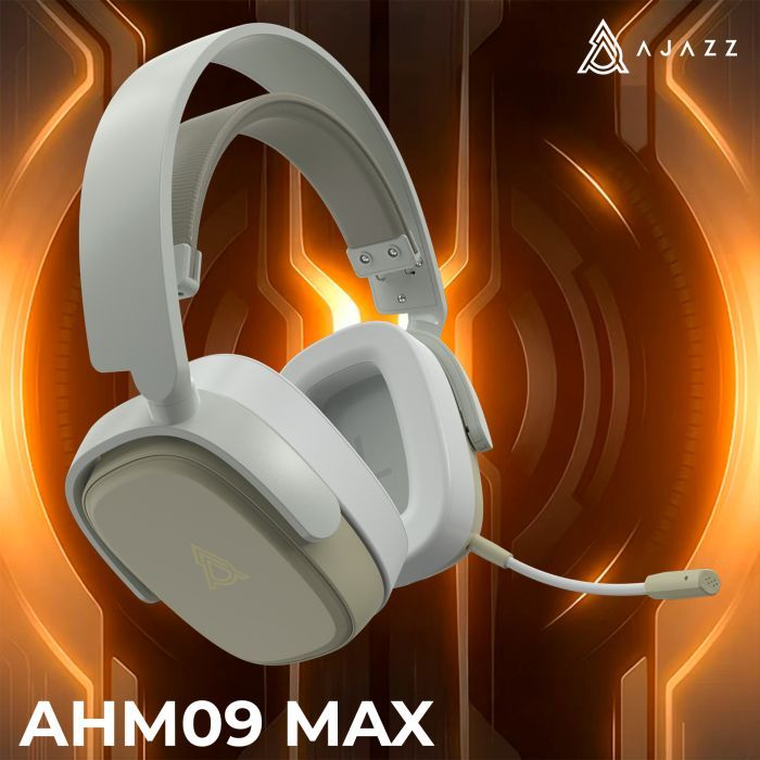 Наушники Ajazz AHM09 MAX 3-Mode Gray/White (AHM09-MAX-GW) изображение 6