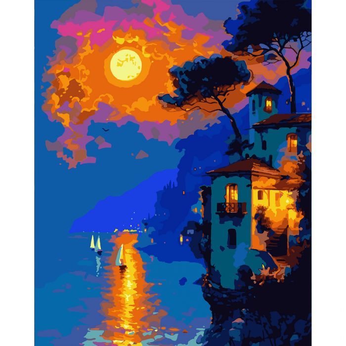 Картина по номерам Santi Захід сонця на узбережжі 40х50 см (956650)