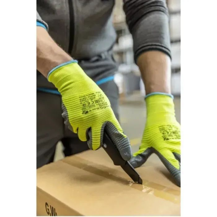 Захисні рукавиці Hoegert VECHTE HT5K760-10 гофровані з нітриловим покриттям зелені, 10 (HT5K760-10) зображення 3