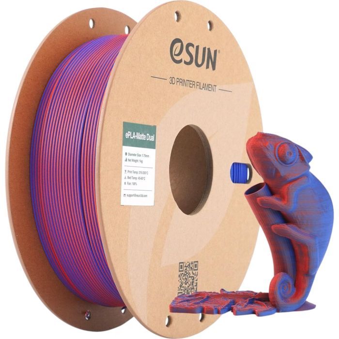 Пластик для 3D-принтера eSUN PLA matte dual 1,75mm 1kg RED BLUE (PLA-MTD175B-RU1P1) изображение 4