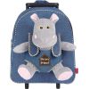 Рюкзак детский Perletti Toys Holly Hippo з м''якою іграшкою, на колесах, джинсовий (P13074)