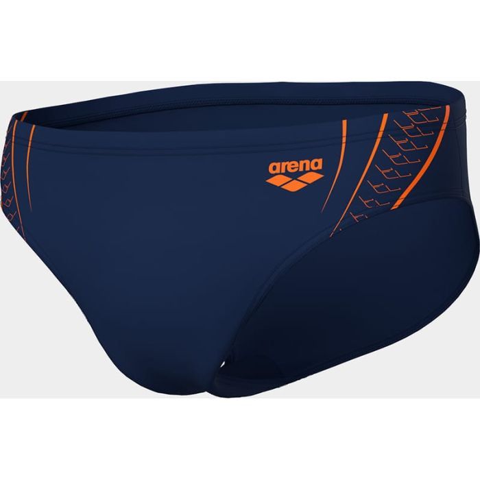 Плавки Arena Double Graphic Swim Briefs 010951-705 темно-синій, помаранчевий 80 (3468337766308) зображення 6