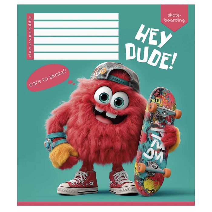 Тетрадь Школярик Hey dude 12 листов клетка (012-3668K)