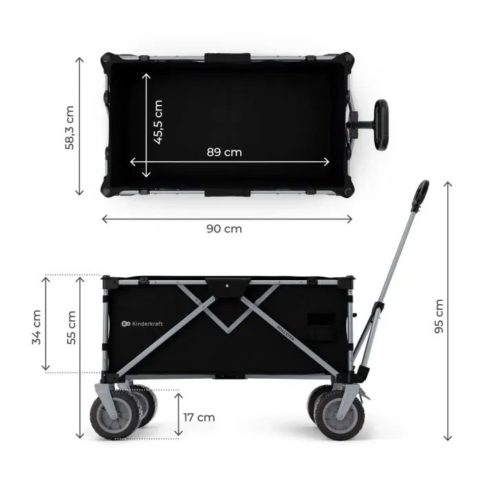 Коляска Kinderkraft Rollster Mystic складная туристическая тележка Black (KSROLL00BLK0000) (5902533928736) изображение 5