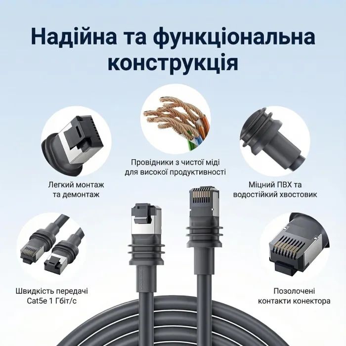 Патч-корд Starlink Generation 3 Ethernet Patch Cable 40M Gray Vention (IACHV) изображение 2