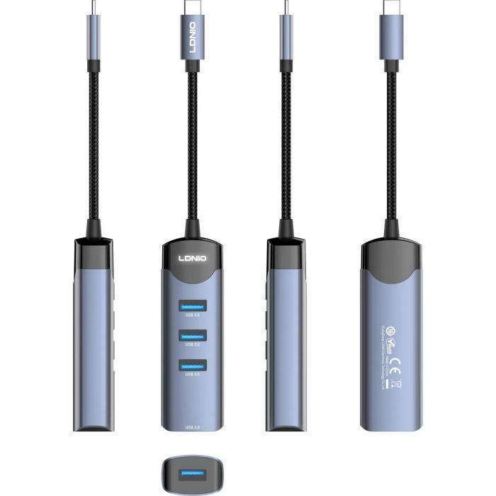 Концентратор LDNIO USB-C to 4xUSB 3.0 (DS-134C) изображение 6