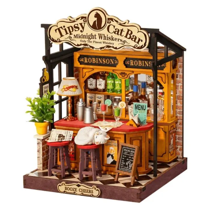 Конструктор Robotime Rolife дерев'яний 3DTipsy Cat Bar (DS054)