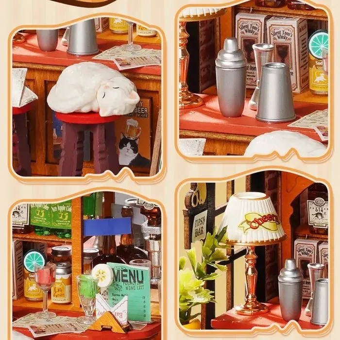 Конструктор Robotime Rolife дерев'яний 3DTipsy Cat Bar (DS054) изображение 3
