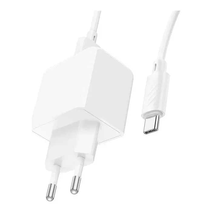 Зарядний пристрій HOCO CS11A USB + cable USB to USB-C white (6942007603614) зображення 2