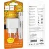 Зарядний пристрій HOCO CS11A USB + cable USB to USB-C white (6942007603614) зображення 3