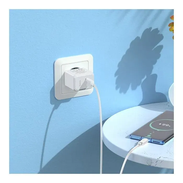 Зарядний пристрій HOCO CS11A USB + cable USB to USB-C white (6942007603614) зображення 4